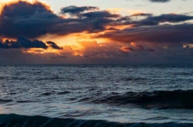 coucher de soleil au dessus du gouf de Capbreton